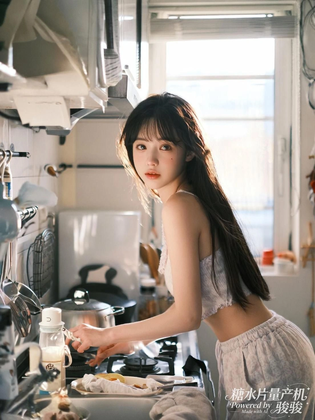 她蜷于纸箱，目光如刃，隧道深处藏着无声的抵抗