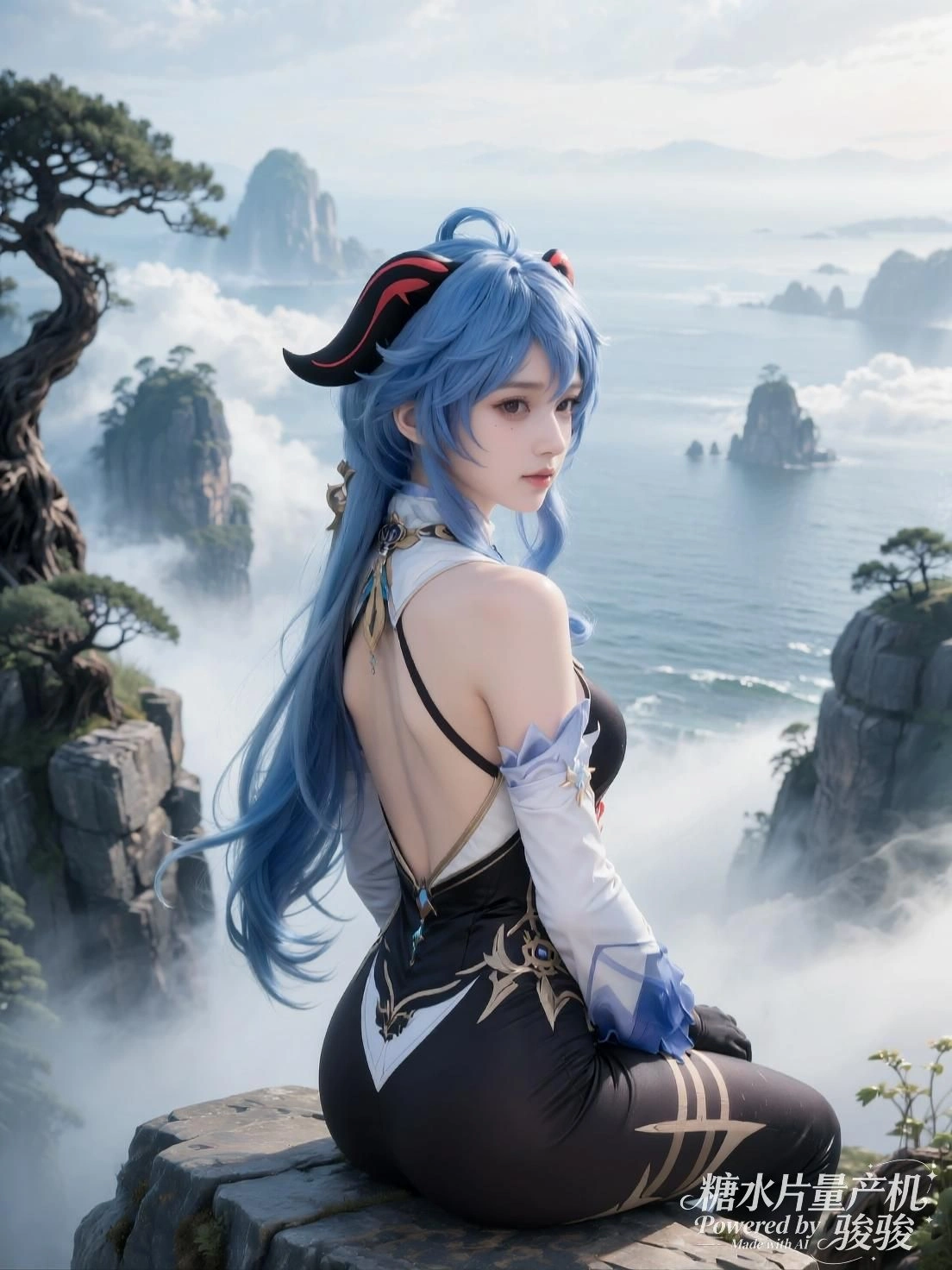 她仰望天穹，巨掌压云而来，静默中凝视命运的重量