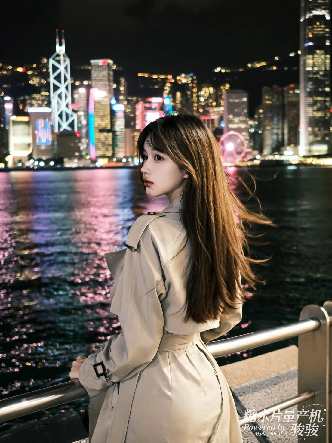 她手持面具，水波映金光，时光在窄巷中缓缓流淌