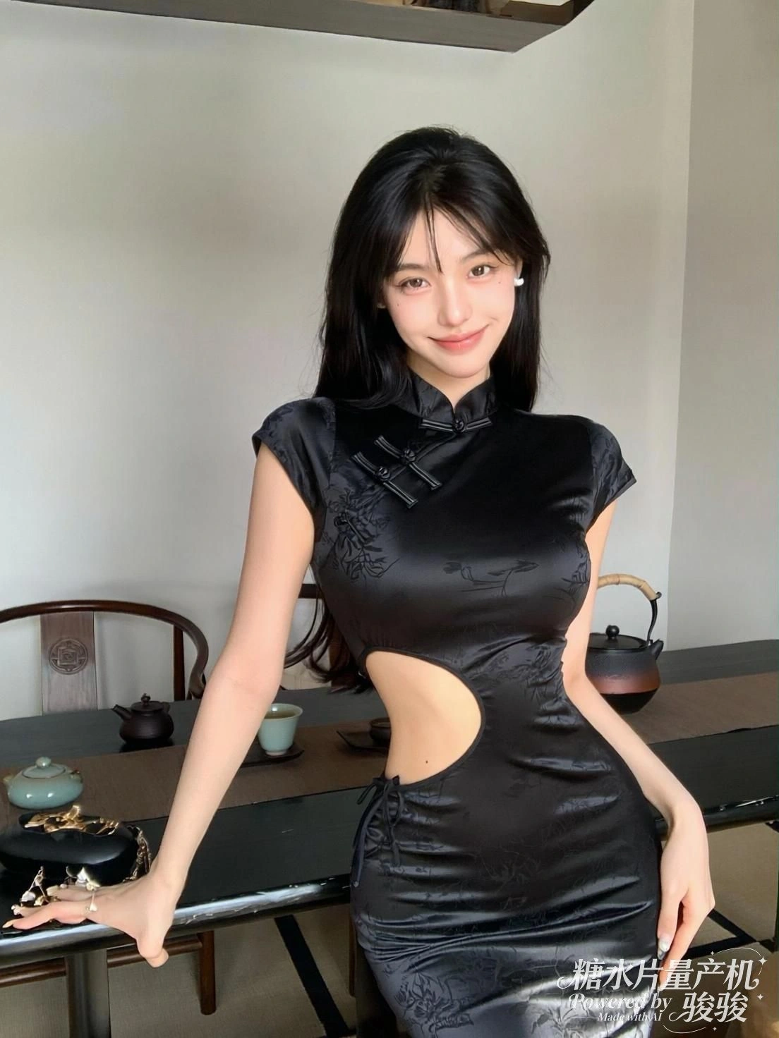 她掌心微光，萤火环绕，洞穴深处藏着未被言说的宁静