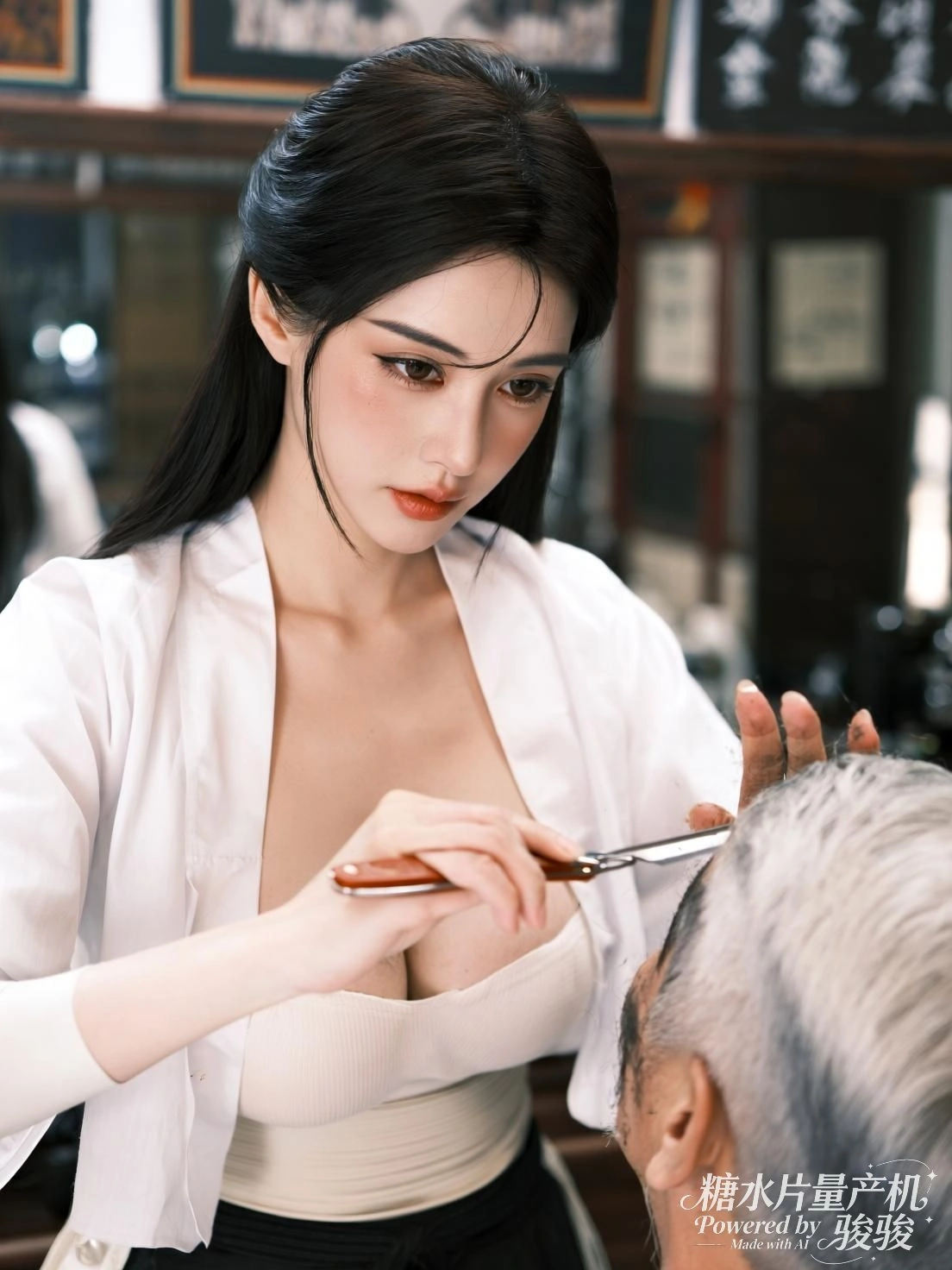 她掌心微光，萤火环绕，洞穴深处藏着未被言说的宁静