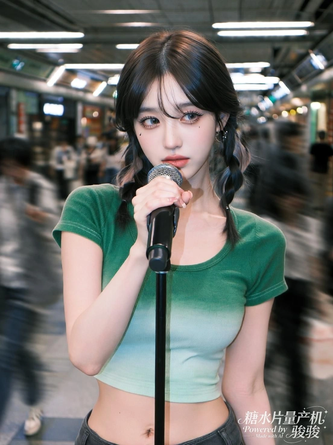 她举着狐面，烛火摇曳，红衣在幽暗中低语古老秘密