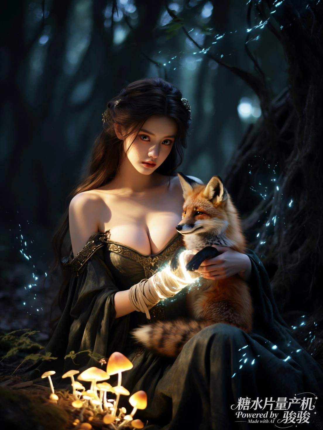 她倚在机车旁，冷光映照金属与肌肤，静止中藏着疾驰的魂