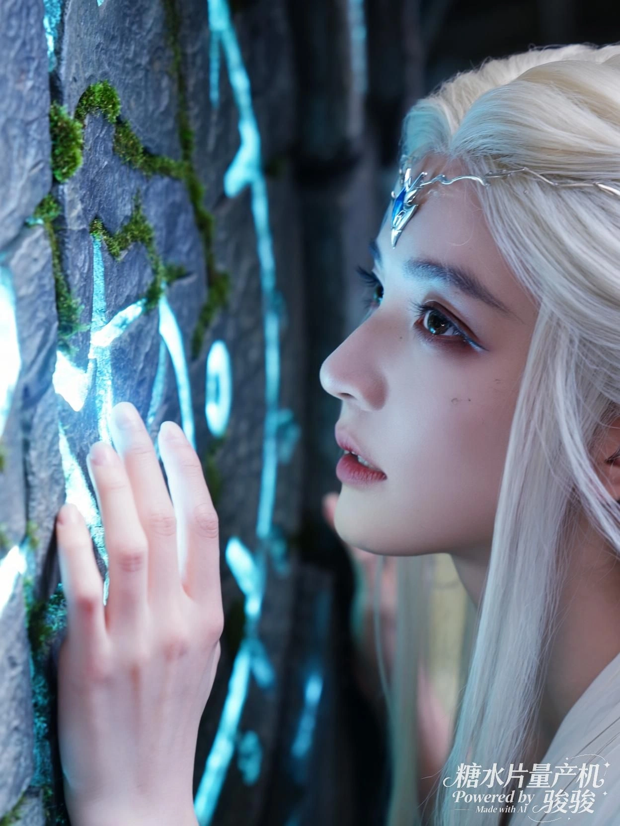 她倚在机车旁，冷光映照金属与肌肤，静止中藏着疾驰的魂