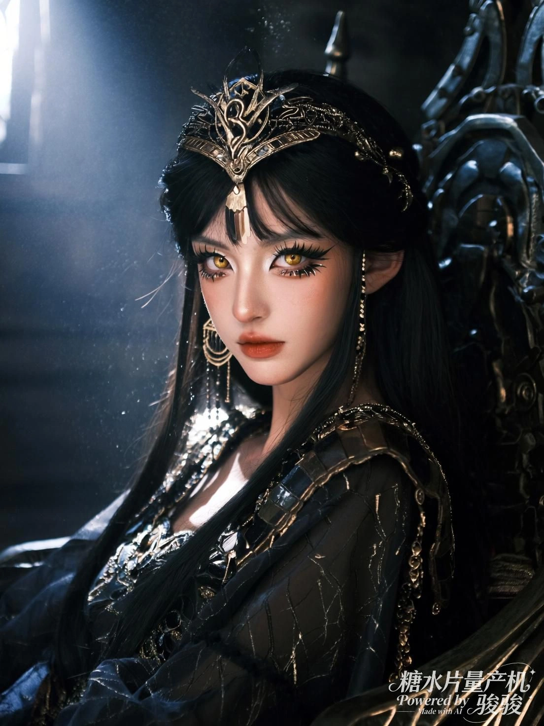 她穿行于市集，彩灯悬垂，喧嚣中独守一方沉静