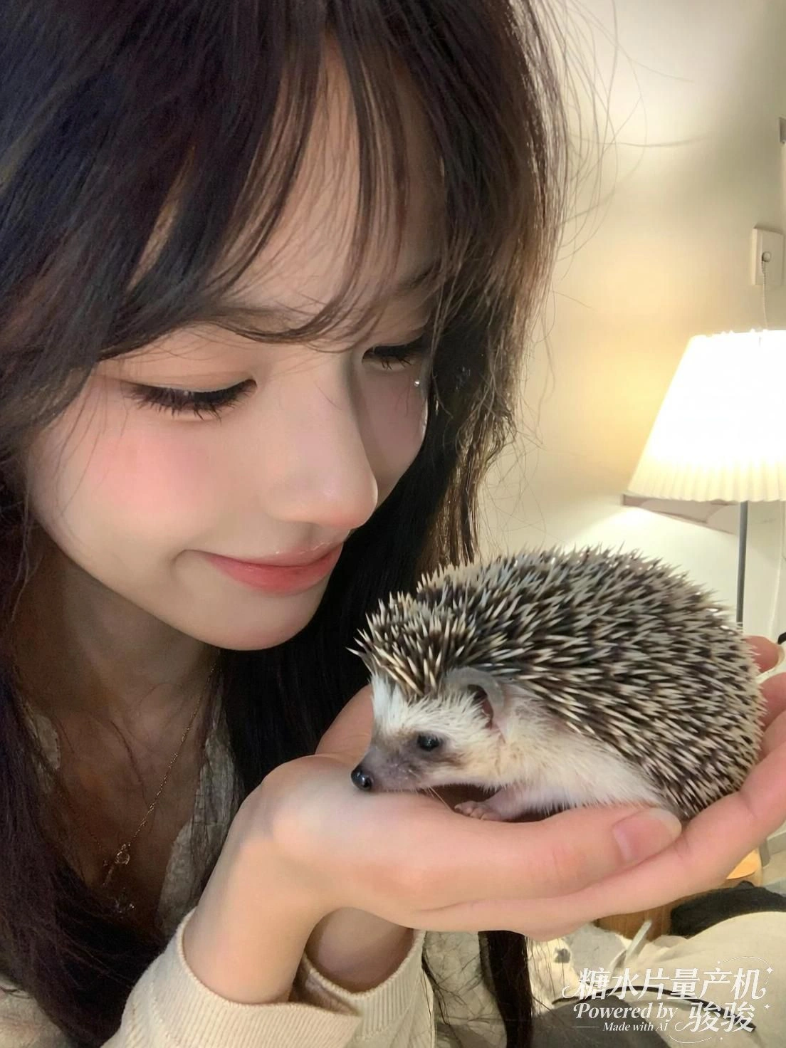 她穿行于市集，彩灯悬垂，喧嚣中独守一方沉静