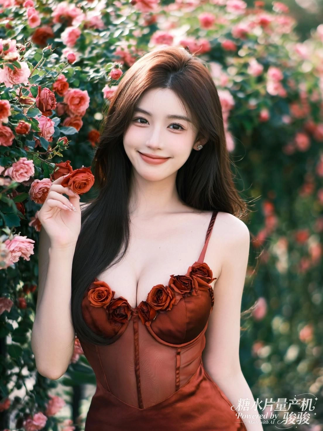 山雾漫过衣袖，她静立如画，天地间只余呼吸