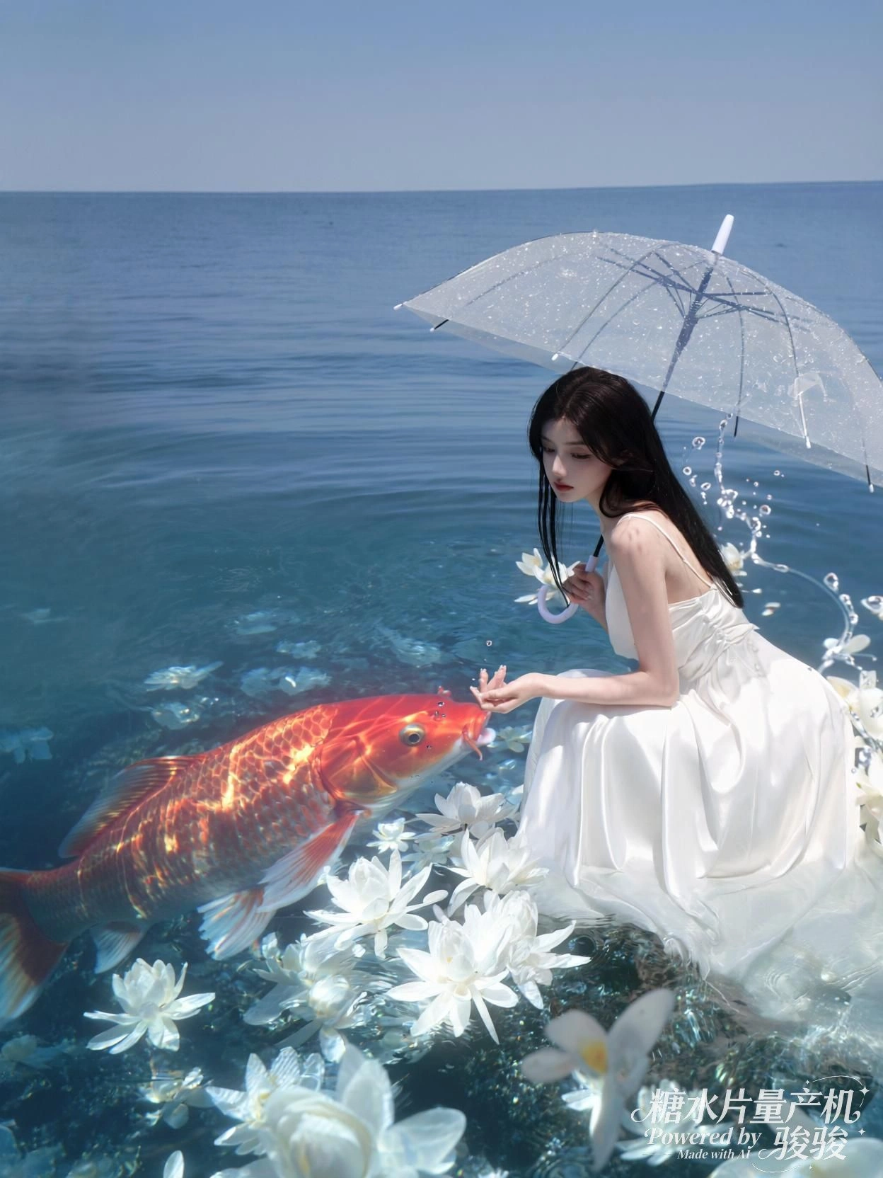 面具堆叠处，她目光如刃，穿行于喧嚣的寂静