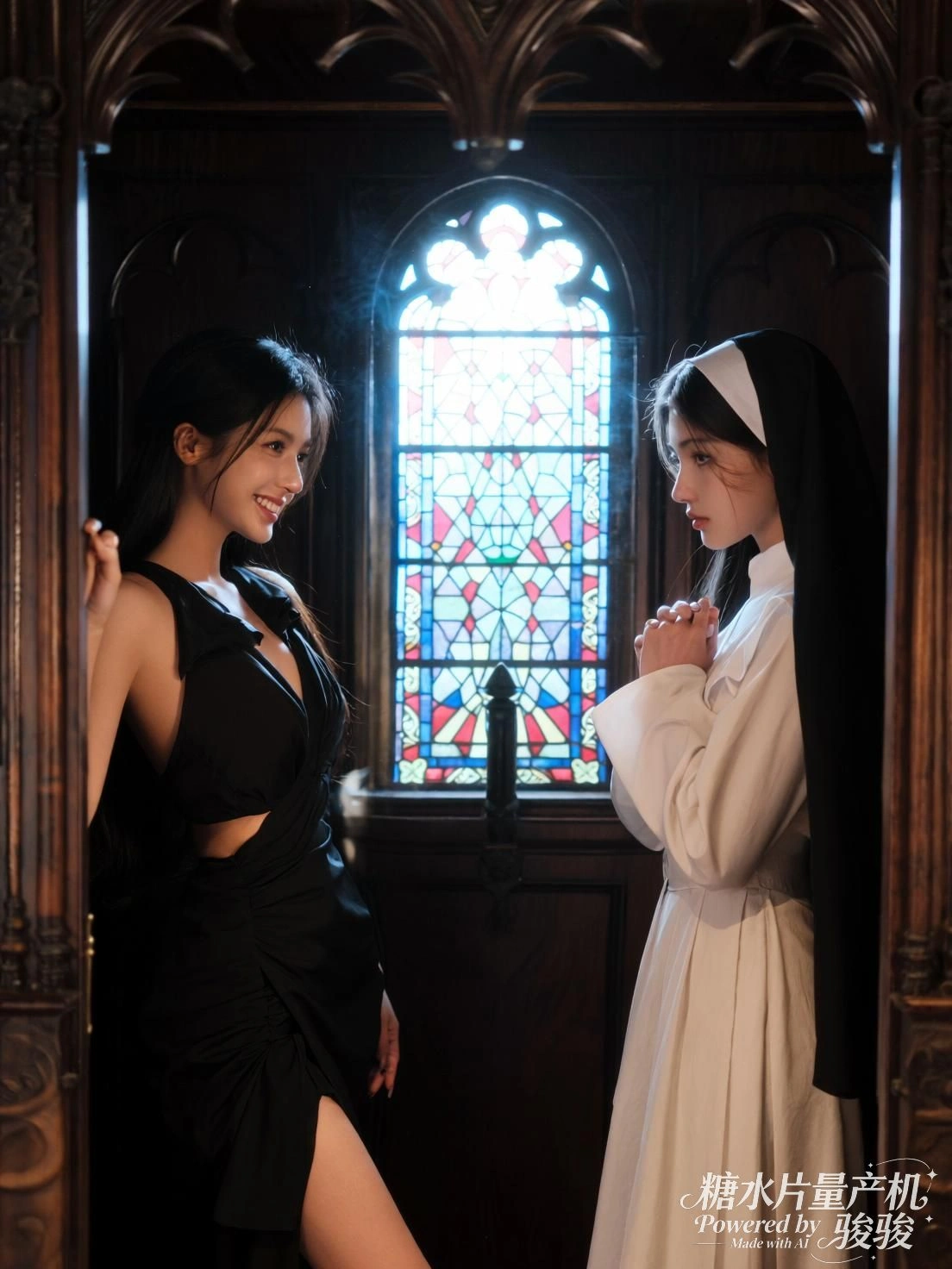 她坐在旋转木马上，笑得像一场未完成的梦