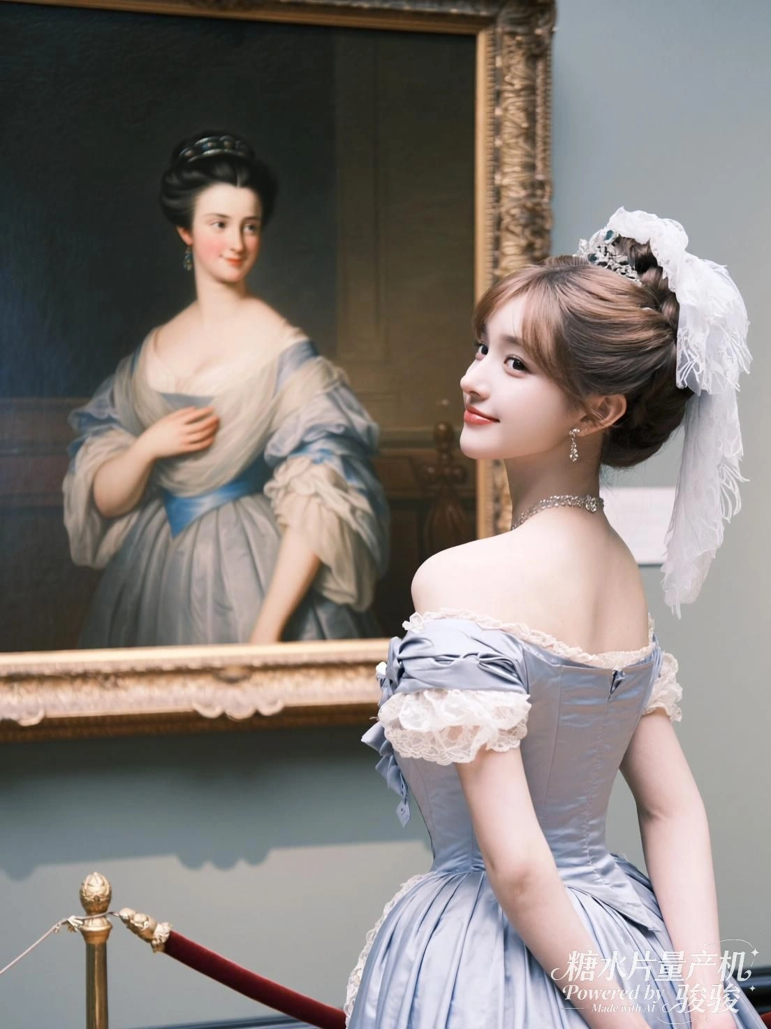 她坐在旋转木马上，笑得像一场未完成的梦