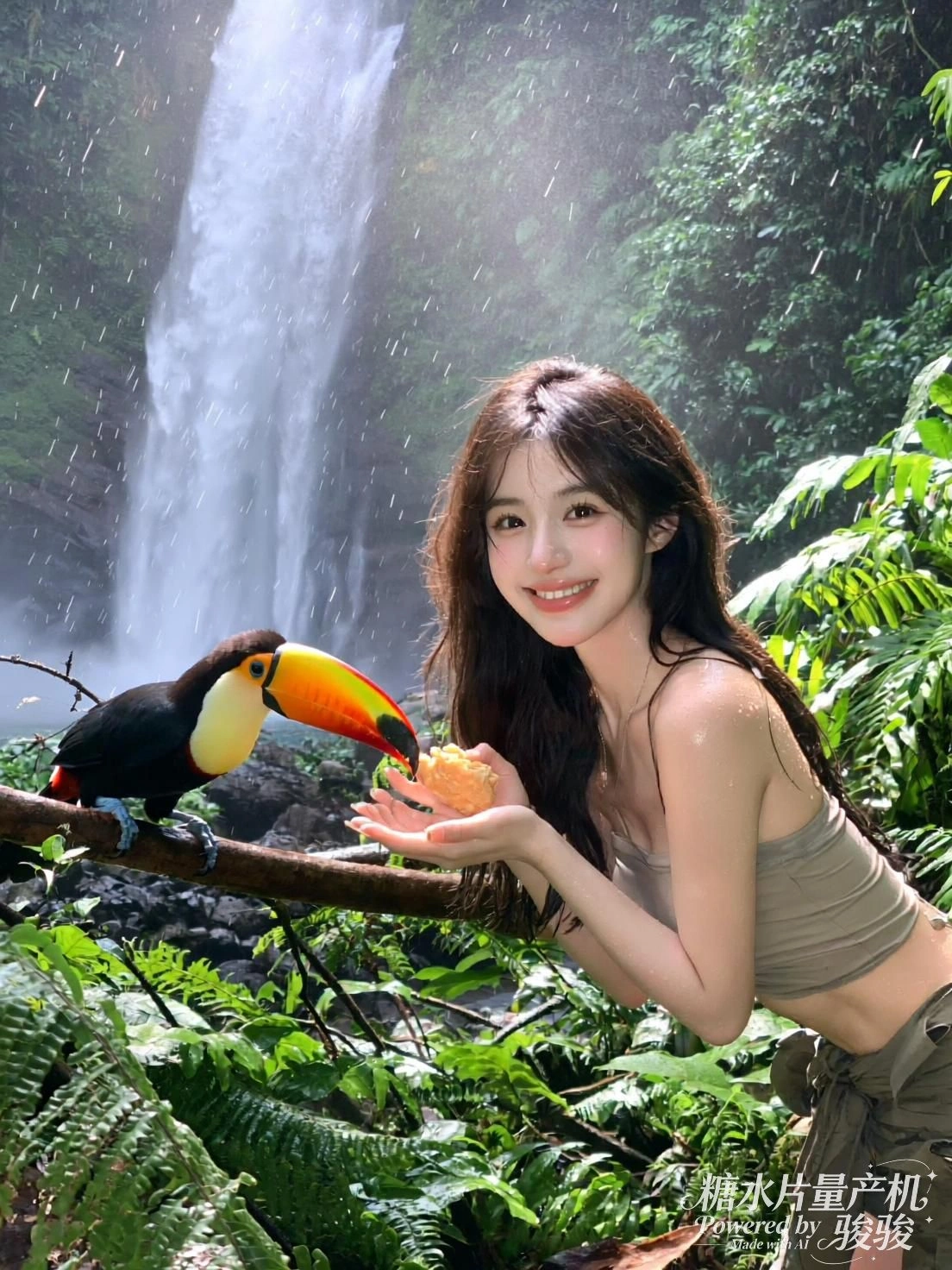 她坐在旋转木马上，笑得像一场未完成的梦