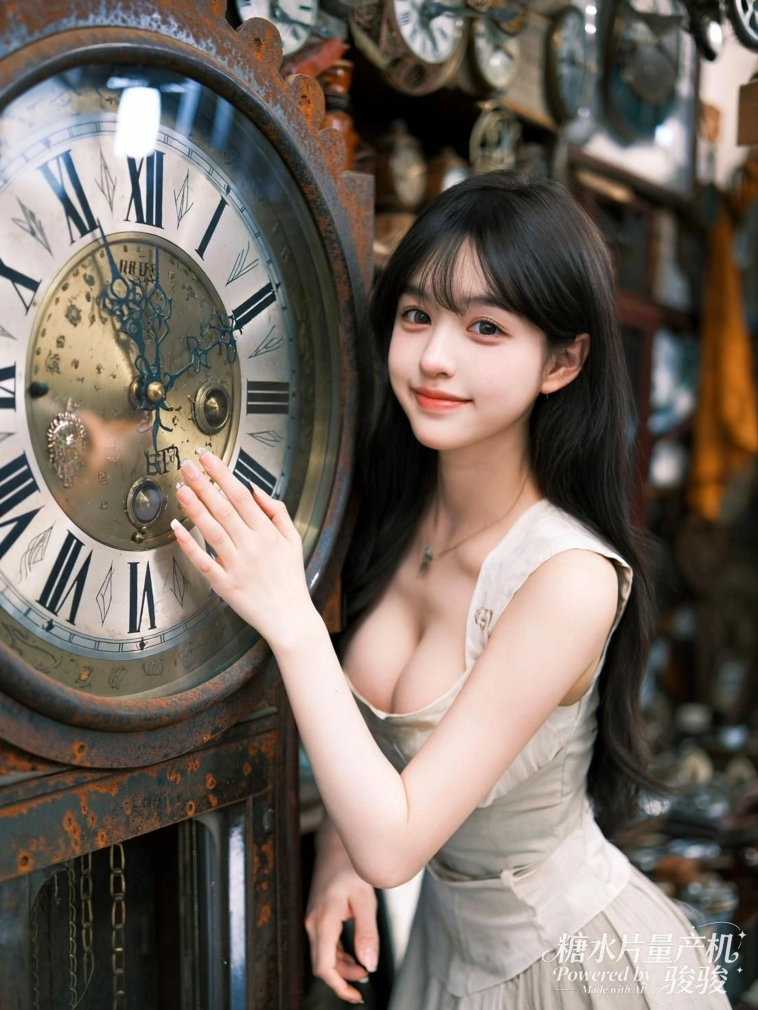 婚纱悬于竹竿，阳光穿过缝隙，照见等待的轮廓