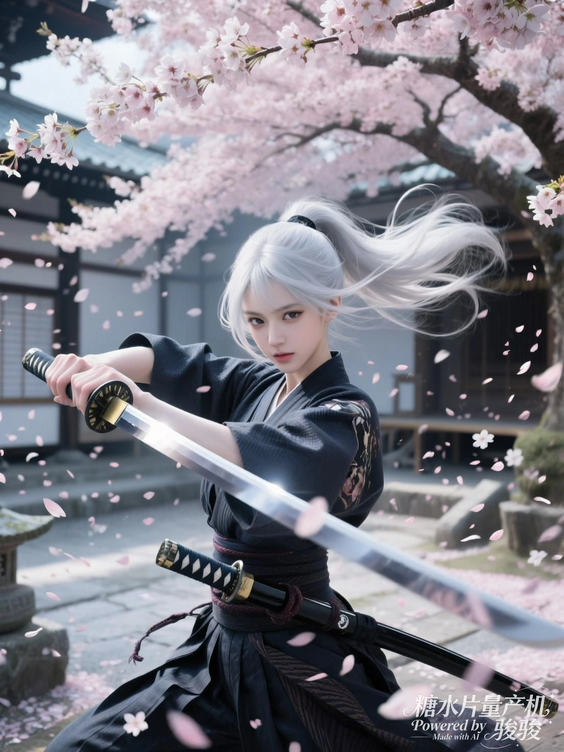 浴缸盛满花影，她半身浸入水中，鱼尾游向光的尽头