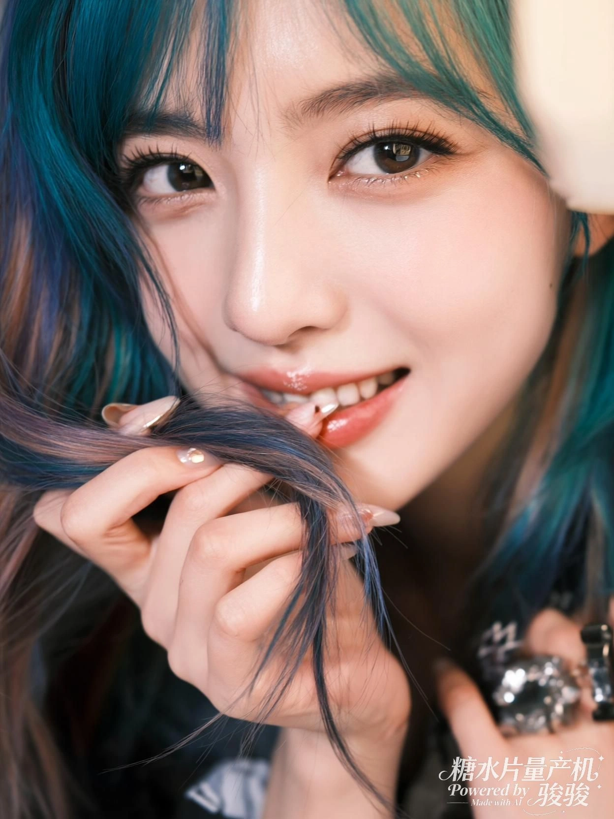 浴缸盛满花影，她半身浸入水中，鱼尾游向光的尽头