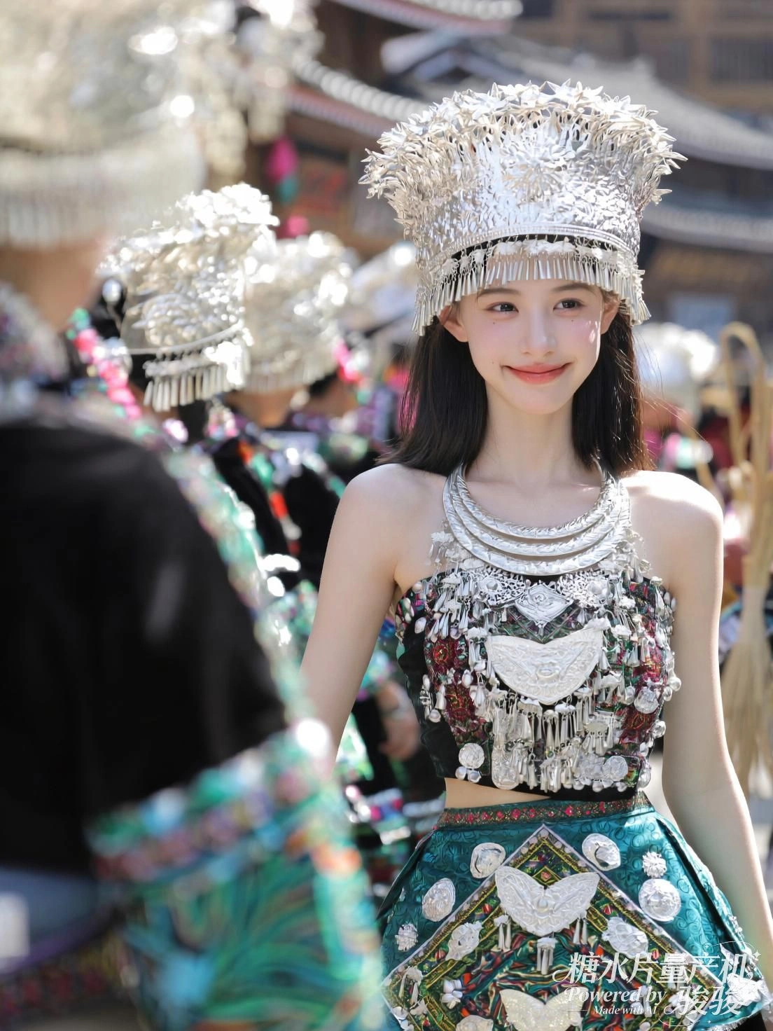 浴缸盛满花影，她半身浸入水中，鱼尾游向光的尽头