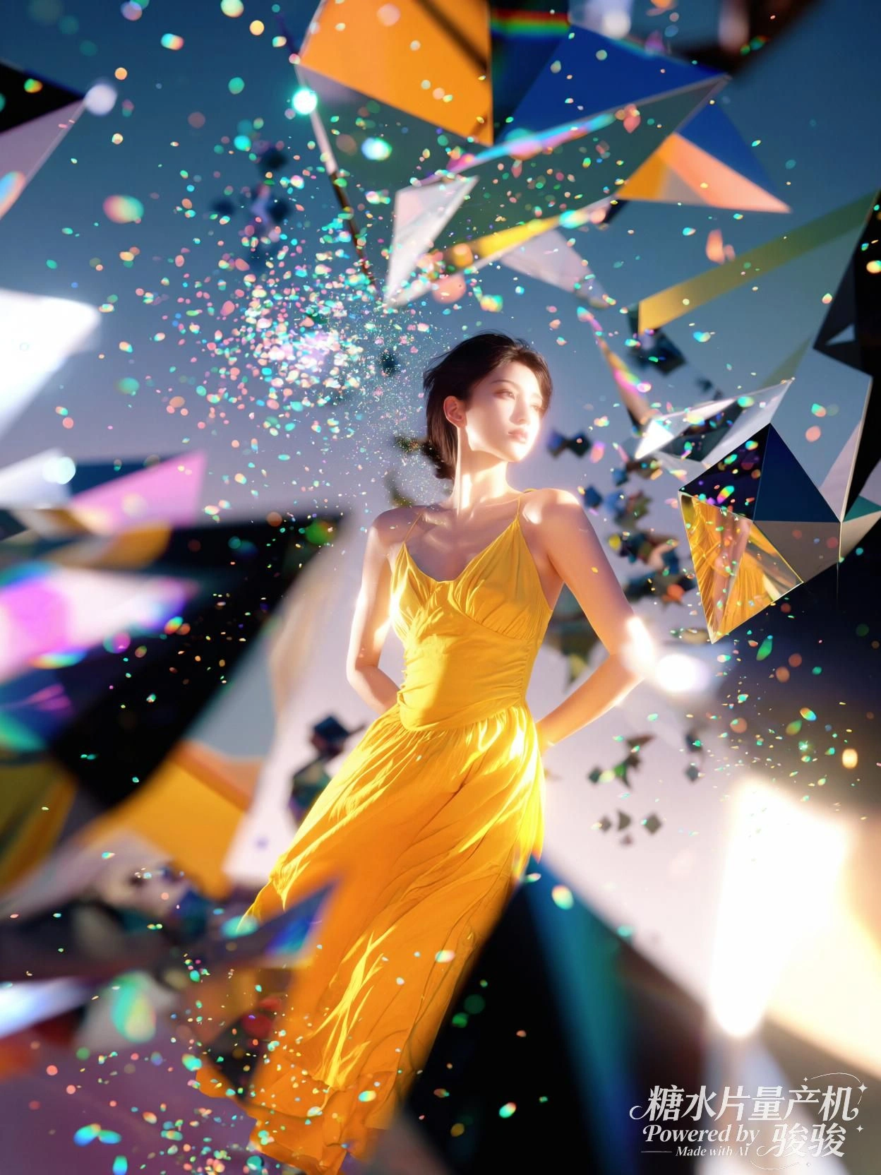 光碎成星，她立于纷飞的棱镜之间