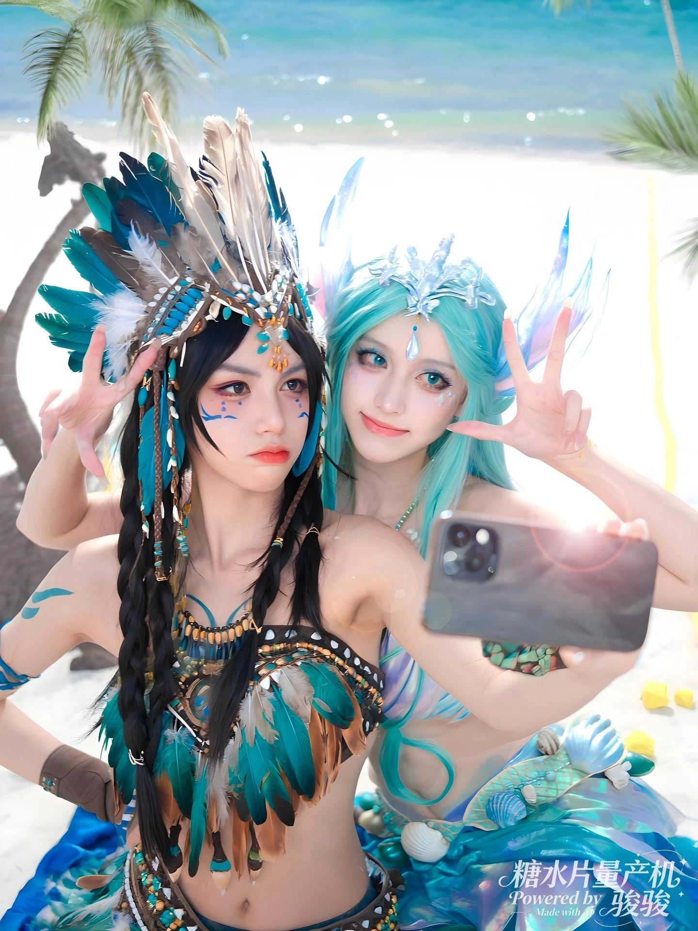 霓虹映在雨幕上，她微笑如光的碎片