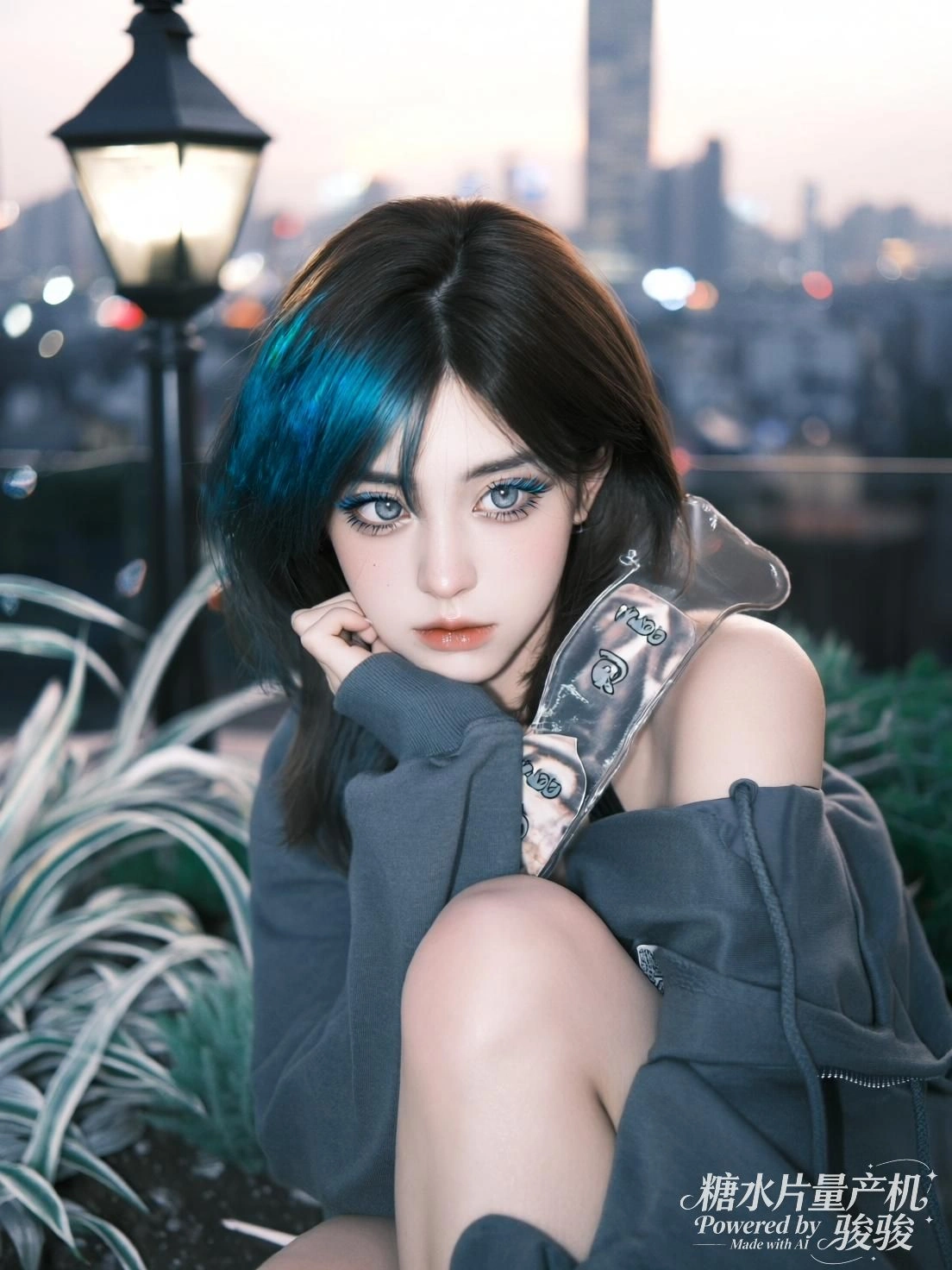 红裙立于纸海，她凝视着世界的喧嚣