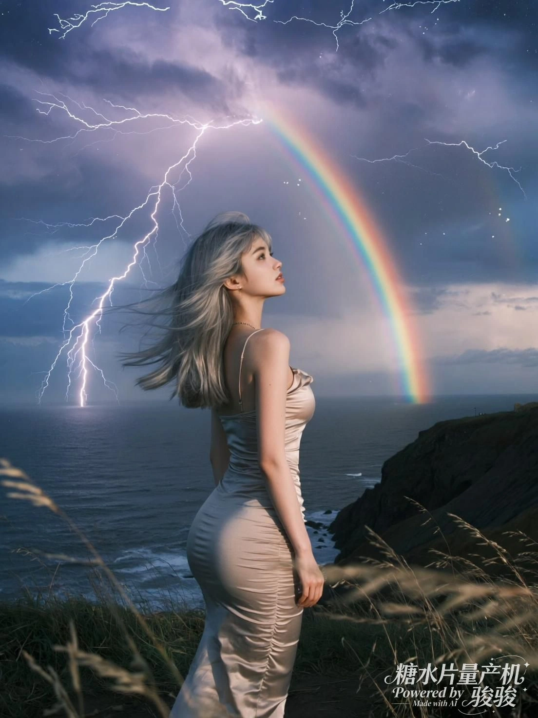 光束旋转，她指尖拨动夜的脉搏