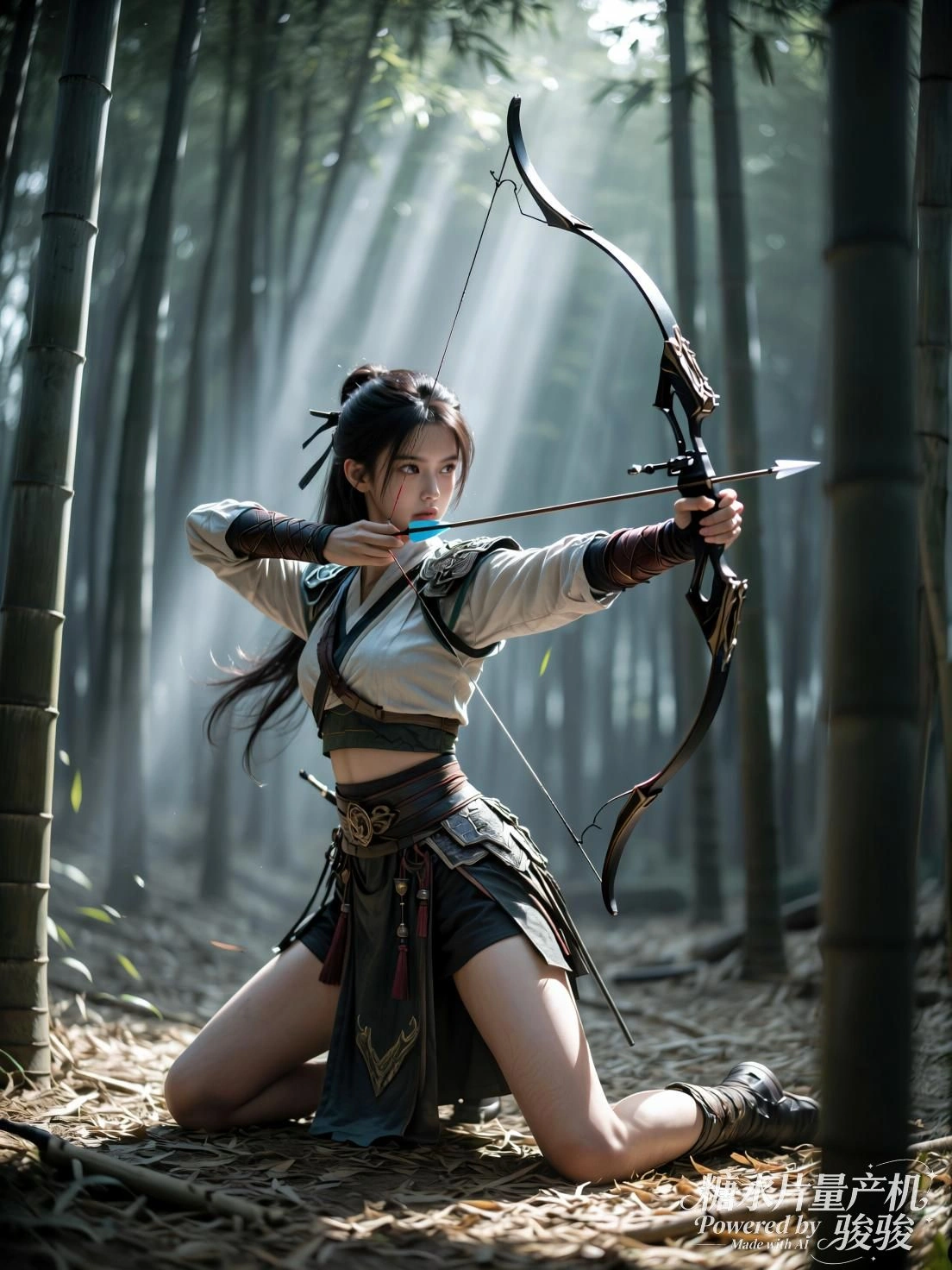 剑光划破暮色，她立于城市与天际的边界