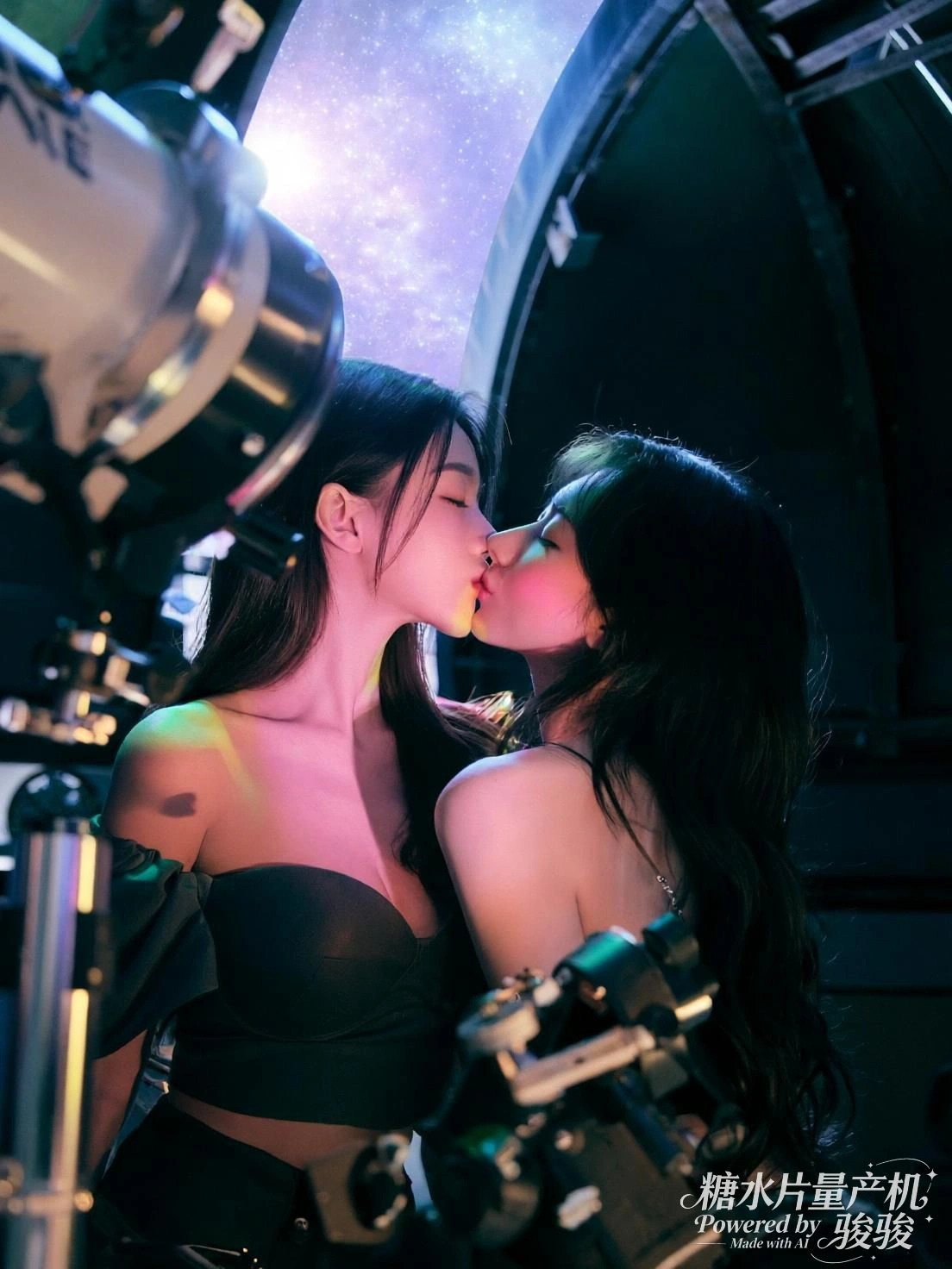 星河为幕，她们在宇宙的缝隙里亲吻