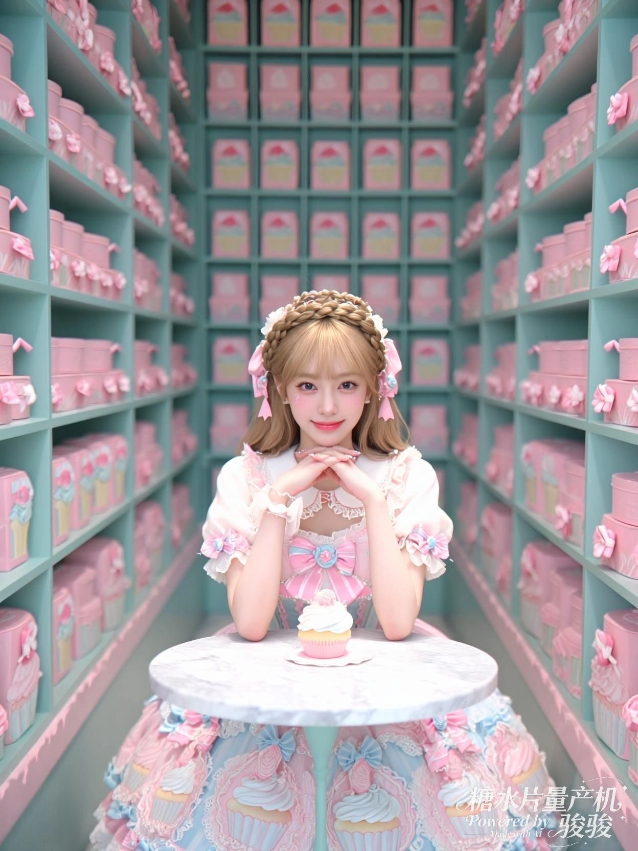 雨落庭园，她静坐檐下，凝望绿意与时光的低语