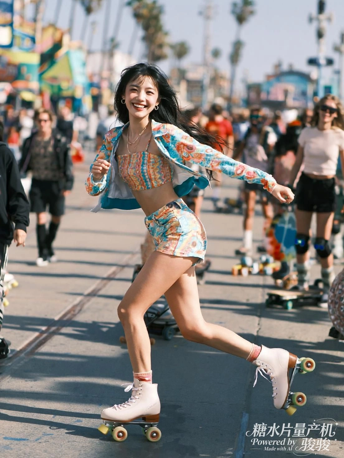 轮子滚过阳光，像一场即兴的逃亡