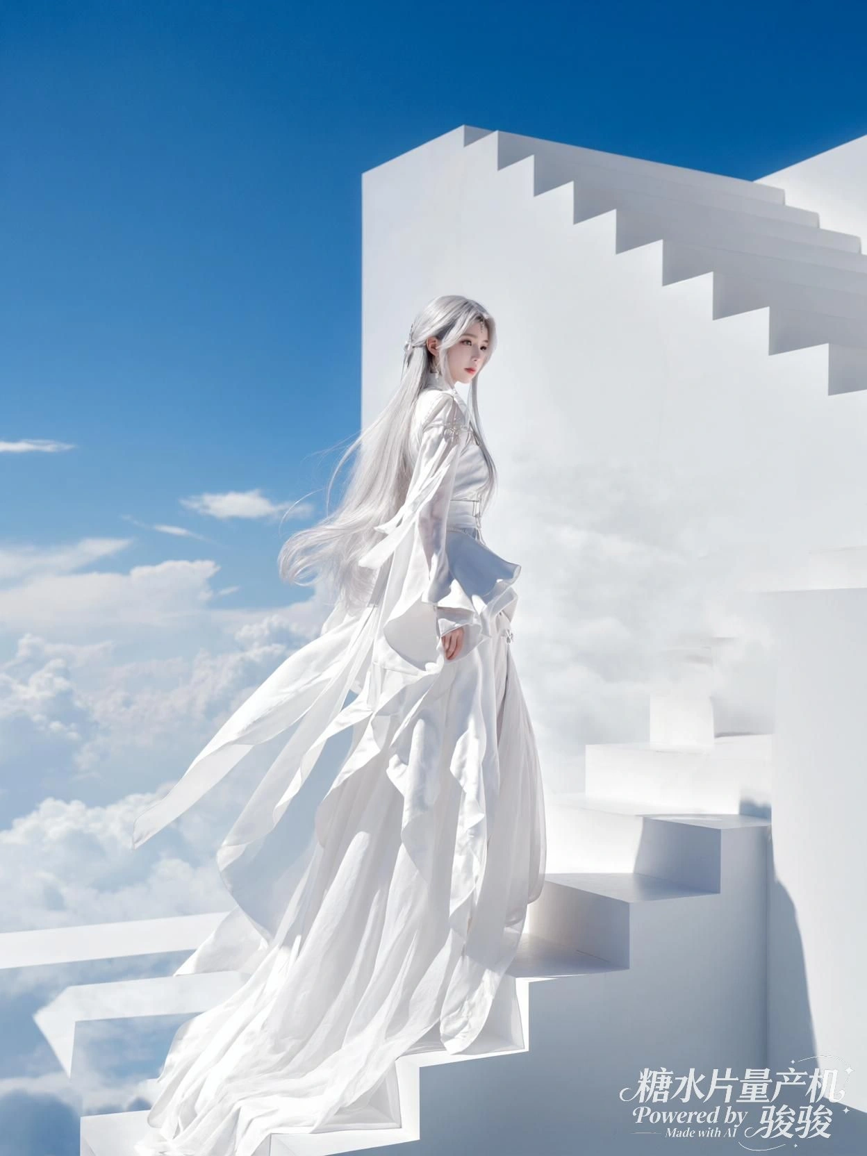 阶梯通向天空，像一场未完成的梦